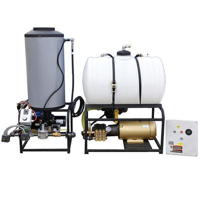 Cam Spray 2555STATLEF Stationary LP Gas Fired Electric Hot Water Pressure Washer with 50' Hose - 2500 PSI; 5.5 GPM