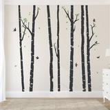 Zoomie Kids Birch Tree Forest Wall Decal Vinyl in Gray | 96 H in | Wayfair 073E9DAD1C4C4BADA176087CDC6AD9BB