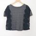 Free People Tops | Free People Oversized Striped Crochet | Color: Black/Gray | Size: Xs