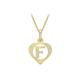 CARISSIMA Gold Women's 9ct Yellow Gold Diamond Cut 'F' Initial Heart Pendant on Curb Chain - 46cm/18'