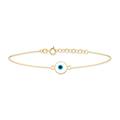 14k Solid Gold Evil Eye Bracelet,14k Yellow Gold Bracelet for Women,Blue, Black, Navy Blue, Red, White Evil Eye Bracelets,Women's 14k Gold Protection Jewelry, Adjustable 6" to 7", Yellow Gold