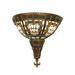 Astoria Grand Weissman 1 - Light Dimmable Bronze Half Moon Tiffany Glass/Metal in Brown/White/Yellow | 6 H x 12 W x 12 D in | Wayfair