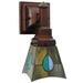 Astoria Grand Matus 1-Light Armed Sconce Tiffany Glass in Blue/Brown/Green | 11.5 H x 5 W x 6.5 D in | Wayfair 430B8B3498EF415A9F59464E8CE6F1A8