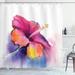 East Urban Home Watercolor Flower Home Hibiscus Flower in Pastel Abstract Romantic Petal Pattern Shower Curtain Set | 75 H x 69 W in | Wayfair