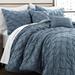 Ravello Pintuck Comforter Stormy Blue 5Pc Set Full/Queen - Lush Decor 16T004793