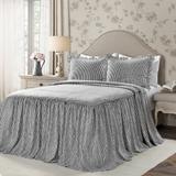 Ticking Stripe Bedspread Black 3Pc Set Full - Lush Decor 16T003730