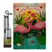 Breeze Decor Flamingo Lover Burlap Spring Valentines Impressions 2-Sided Polyester 18.5 x 13 in. Garden Flag Set in Green/Pink | Wayfair