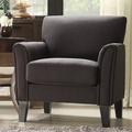 Armchair - Red Barrel Studio® Zaileigh 33" Wide Armchair Linen/Wood in Gray/Black | 34 H x 33 W x 33 D in | Wayfair