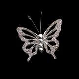 The Holiday Aisle® Set of 6 Glitter Gem Butterfly Holiday Shaped Ornament Plastic in Gray | 4 H x 4 W x 1 D in | Wayfair