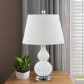 Orren Ellis Jayden 23" Table Lamp Set Metal/Fabric in White | 23 H x 13.78 W x 13.78 D in | Wayfair 09E2C50F7F0F4CB6A84DEB70B5777446