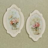 Charming Bouquet Floral Wall Plaques Multi Pastel Set of Two, Set of Two, Multi Pastel
