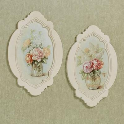 Charming Bouquet Floral Wall Plaques Multi Pastel ...