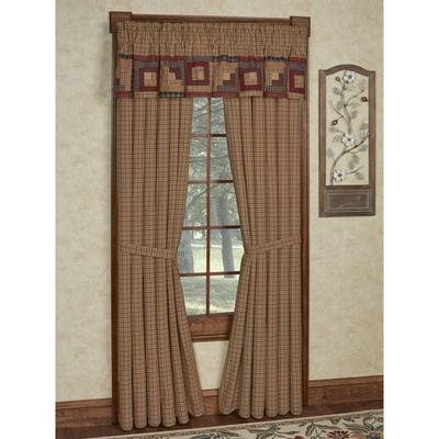 Millsboro Plaid Tailored Curtain Pair Multi Warm, 80 x 84, Multi Warm