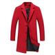 Aooword-men clothes mens Trench Coat Parka Solid Color Elegant Relaxed-Fit Peacoat Large Wine Red