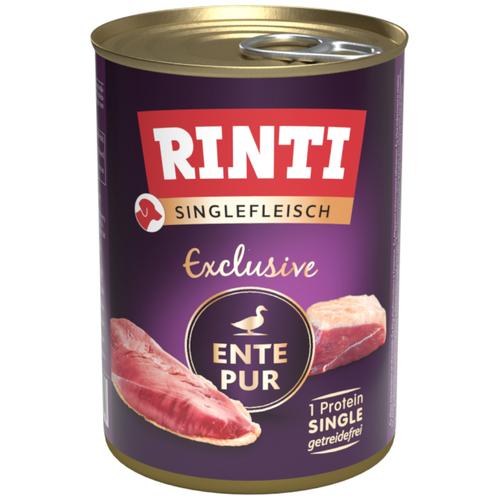 6x400g RINTI Singlefleisch Exclusive Ente pur Nassfutter Hund