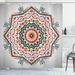 Bungalow Rose Tribal Abstract Aztec Style Kaleidoscope Theme Boho Indian Sun Pattern Art Single Shower Curtain Polyester | 69 H x 105 W in | Wayfair