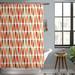 Ivy Bronx Alexander Retro Home Decor 60S 70S Style Geometric Round Shaped Design w/ Warm Colors Print Single Shower Curtain | Wayfair