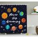 Harriet Bee Pauline Quotes Cute Outer Space Planets & Star Cluster Solar Moon & Comets Sun Cosmos Image Single Shower Curtain | Wayfair