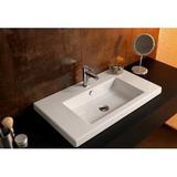 Brayden Studio® Hernandes Glossy White Vitreous China Drop-in Bathroom Sink w/ Overflow, Ceramic | 5.12 H x 17.72 D in | Wayfair Art CAN02011 80-SH