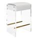 Worlds Away Indy 26" Counter Stool Plastic/Acrylic/Upholstered in White/Yellow | 26 H x 17 W x 12 D in | Wayfair INDY WH