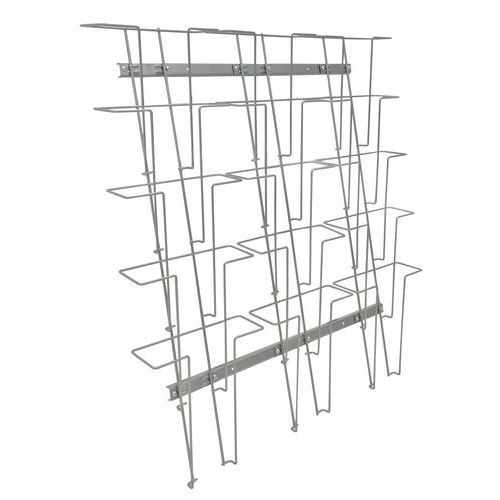 presentoir mural sur rail 15 compartiments c ouleur argent