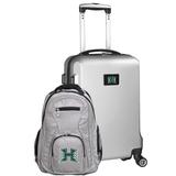 Hawaii Warriors Deluxe 2-Piece Backpack and Carry-On Set - Silver