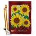 Breeze Decor Welcome Sunflowers 2-Sided Polyester 40 x 28 in. Flag Set in Red/Yellow | 40 H x 28 W x 1 D in | Wayfair