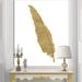 East Urban Home Glam Pure Gold Feather I - Painting Print on Canvas Canvas, Cotton | 20 H x 12 W x 1 D in | Wayfair