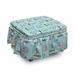 East Urban Home Box Cushion Ottoman Slipcover Polyester in Blue | 16 H x 38 W x 38 D in | Wayfair 3F6A89231E0C4C739934D4722A8CA703