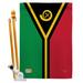 Breeze Decor Vanuatu Flags Of The World Nationality Impressions Decorative Vertical 2-Sided 28 x 40 in. Flag set in Black/Green/Red | Wayfair