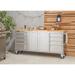 WFX Utility™ 72W 8 Drawer Rollaway Chest w/Rubberwood Top Stainless Steel in Gray | 37 H x 72 W x 19 D in | Wayfair TLS-7204