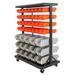 WFX Utility™ 48.5" H x 35.5" W x 19.75" D Dual-Sided Mobile Bin Rack Steel in Black/Gray | 48.5 H x 35.5 W x 19.75 D in | Wayfair