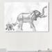 House of Hampton® Elephant Mom & Baby by Oliver Gal - Graphic Art Print on Canvas Canvas, Wood in Black | 30 H x 45 W x 1.5 D in | Wayfair