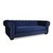 Rosdorf Park Atticus 90" Velvet Rolled Arm Chesterfield Sofa w/ Reversible Cushions Velvet in Blue | 30 H x 90 W x 41.5 D in | Wayfair