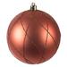 Vickerman 624746 - 4" Coral Matte Glitter Swirl Ball Christmas Tree Ornament (4 pack) (N170671D)
