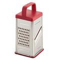 Rachael Ray Tools and Gadgets Stainless Steel Box Grater for Vegetables, Chocolate, Hard Cheeses, and More, Red
