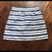J. Crew Skirts | Jcrew Striped Cotton-Linen Sidewalk Mini Skirt. Size: 6. Color: Ivory Blue Black | Color: Blue/White | Size: 6