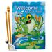 Breeze Decor Frog 2-Sided Polyester 40 x 28 in. Flag Set in Blue/Gray/Green | 40 H x 28 W x 1 D in | Wayfair BD-PT-HS-110041-IP-BO-D-IM11-BD