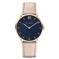 PAUL HEWITT Sailor Line Blue Lagoon - Gold Stainless Steel Watch for Women with Hazelnut Leather Bracelet, Blue Dial