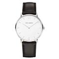 PAUL HEWITT Sailor Line White Sand - Men's Stainless Steel Watch with Black Leather Bracelet, White Dial