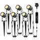 B-right Garden Spotlights Mains Powered, Upgraded 21M 68.9ft 6-in-1 Extendable to 12 Spike Lights with BS Plug 12V Garden Lights Outdoor IP65 Waterproof for Pathway Yard Landscape (Warm White, 18W)