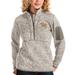 Women's Antigua Oatmeal Pitt Panthers Fortune Half-Zip Pullover Sweater