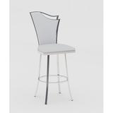 Willa Arlo™ Interiors Wasson Swivel Bar & Counter Stool Upholstered/Leather/Metal/Faux leather in White | 43.7 H x 21.06 W x 29.33 D in | Wayfair