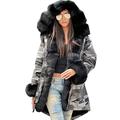 Roiii Women Winter Warm Thick Faux Fur Coat Hood Parka Long Jacket Size 8-20 (8,7001 Black)