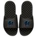 Youth ISlide Black Miami Marlins Personalized Alternate Logo Slide Sandals