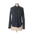 Gap Long Sleeve Button Down Shirt: Blue Tops - Women's Size Small