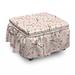 East Urban Home Asian Flowering Blooms 2 Piece Box Cushion Ottoman Slipcover Set Polyester in Pink | 16 H x 38 W x 0.1 D in | Wayfair