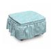 East Urban Home Abstract Waves Lines Swirls 2 Piece Box Cushion Ottoman Slipcover Set Polyester in Blue | 16 H x 38 W x 0.1 D in | Wayfair