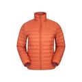 Mountain Warehouse Featherweight Mens Down Jacket - Lightweight Winter Coat, Easy Care, Packaway Bag, Water Resistant Rain Jacket – for Camping, Travelling & Walking Burnt Orange L
