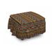 East Urban Home African Geometric 2 Piece Box Cushion Ottoman Slipcover Set Polyester in Black/Blue/Red | 16 H x 38 W x 0.1 D in | Wayfair